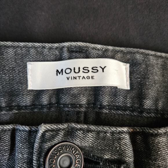 Moussy Vintage Cadet HOWA Women's Tapered Jeans Size 30 Gray Cropped Raw Hem - Picture 4 of 10
